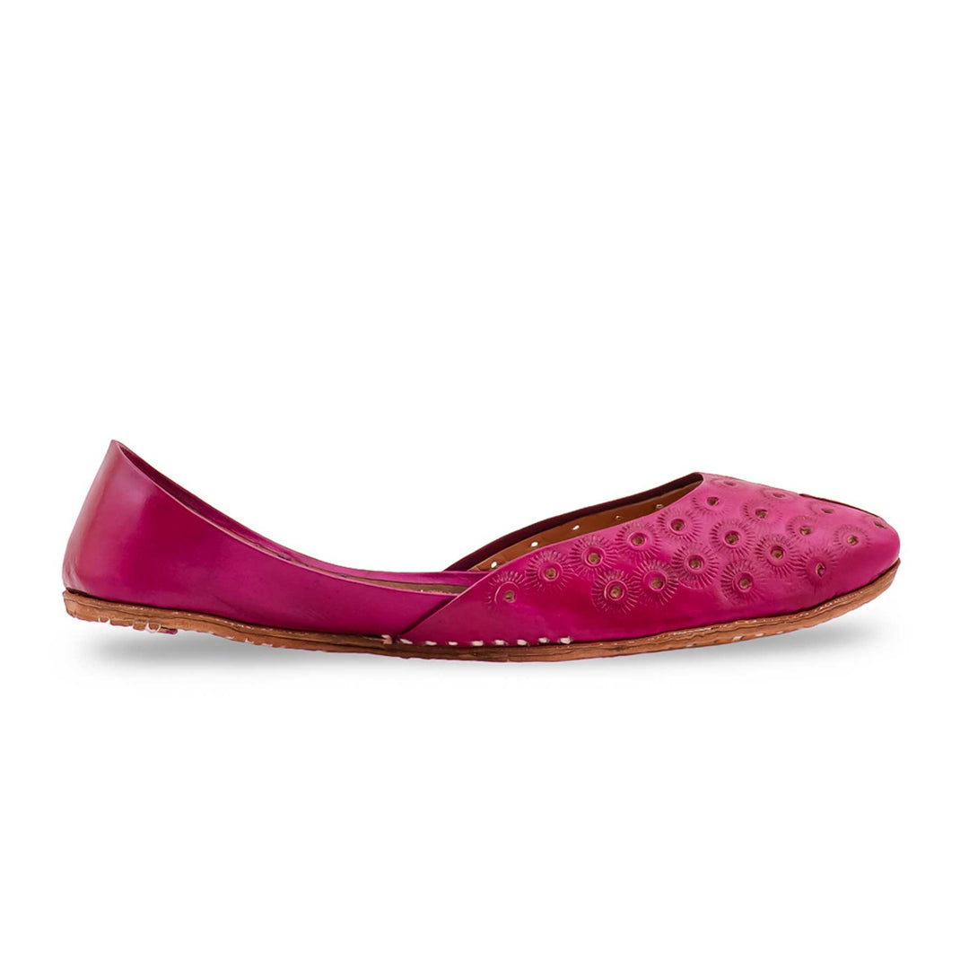 Pink Leather Khussa For Women EC8868