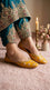 Yellow Leather Khussa For Women EC8869