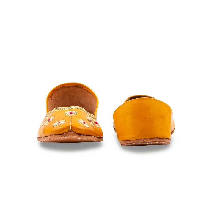 Yellow Leather Khussa For Women EC8869