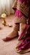 Pink Leather Khussa For Women EC8873