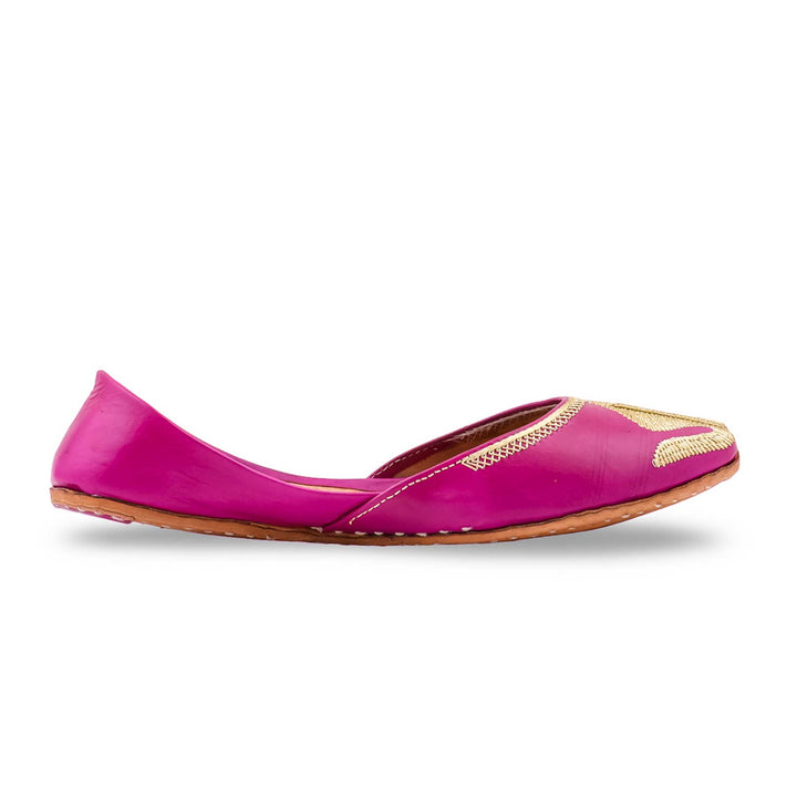 Pink Leather Khussa For Women EC8873