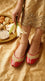 Red Leather Khussa For Women EC8874