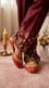 Orange Leather Khussa For Women EC8874