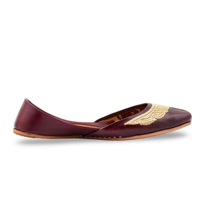 Coffee Leather Khussa For Women EC8874