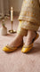 Yellow Leather Khussa For Women EC8875