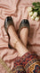 Black Leather Khussa For Women EC8876