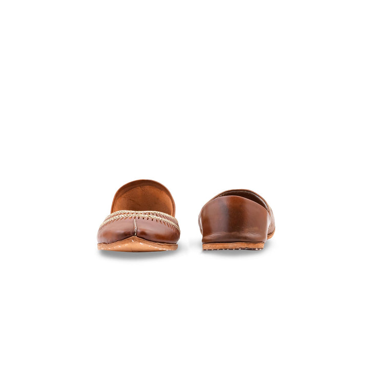 Brown Leather Khussa For Women EC8877