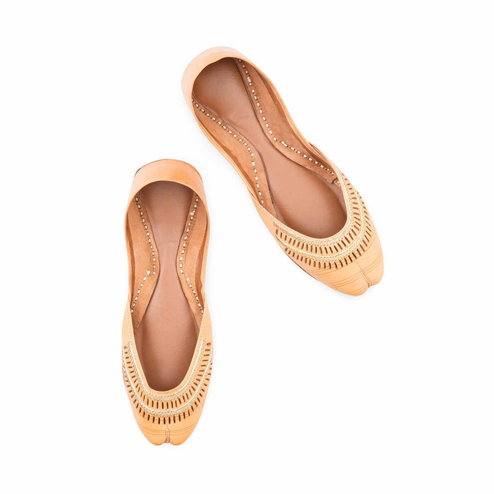 Fawn Leather Khussa For Women EC8877