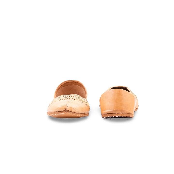 Fawn Leather Khussa For Women EC8877