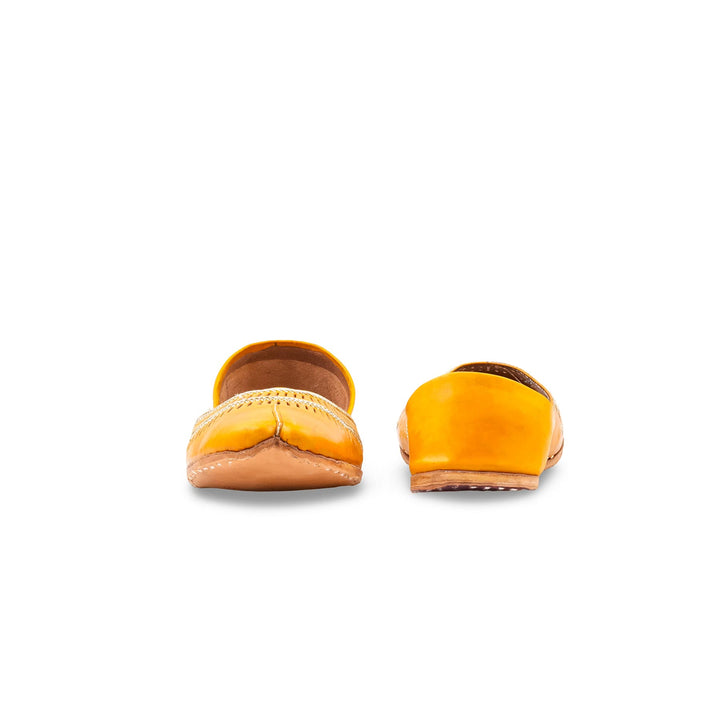 Yellow Leather Khussa For Women EC8877