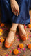 Orange Leather Khussa For Women EC8877