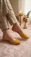 Yellow Leather Khussa For Women EC8878