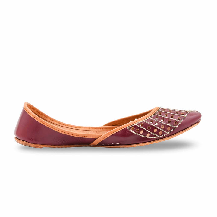 Brown Leather Khussa For Women EC8879