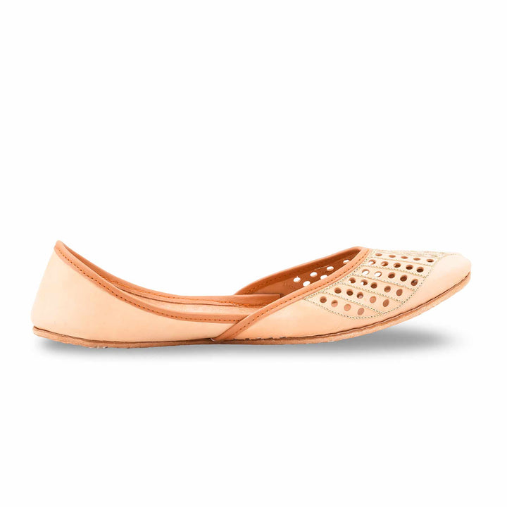 Fawn Leather Khussa For Women EC8879