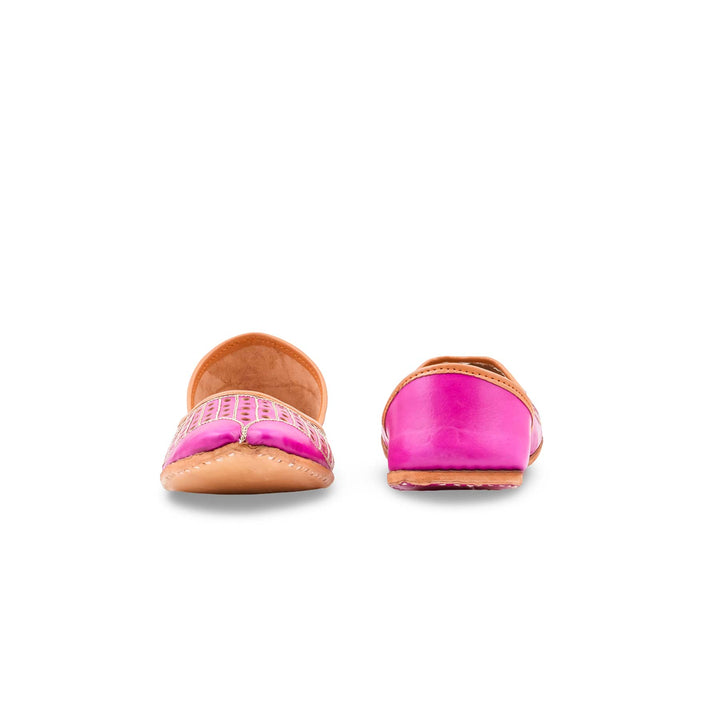 Pink Leather Khussa For Women EC8879