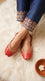 Red Leather Khussa For Women EC8880