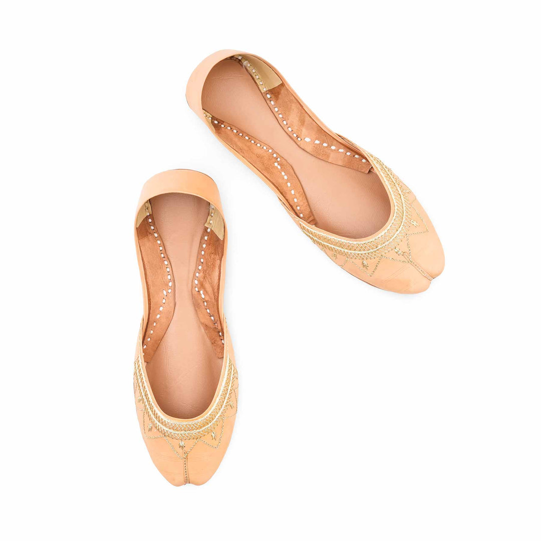 Fawn Leather Khussa For Women EC8880