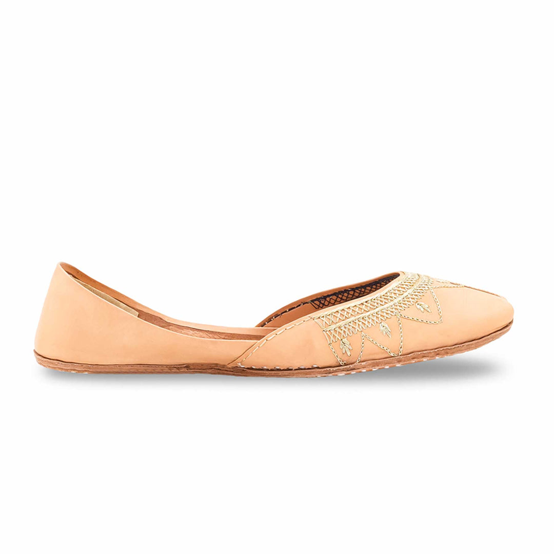 Fawn Leather Khussa For Women EC8880