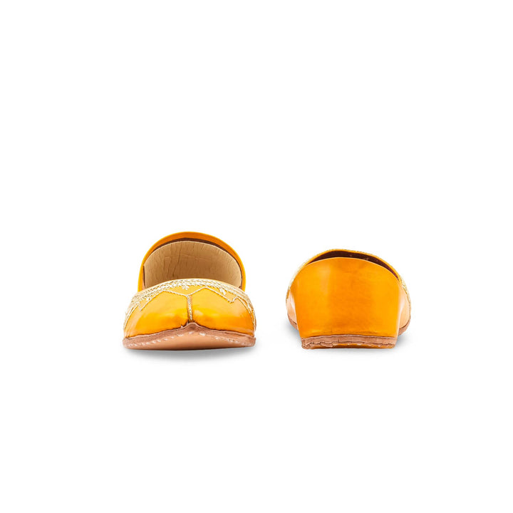 Yellow Leather Khussa For Women EC8880
