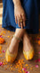 Yellow Leather Khussa For Women EC8880