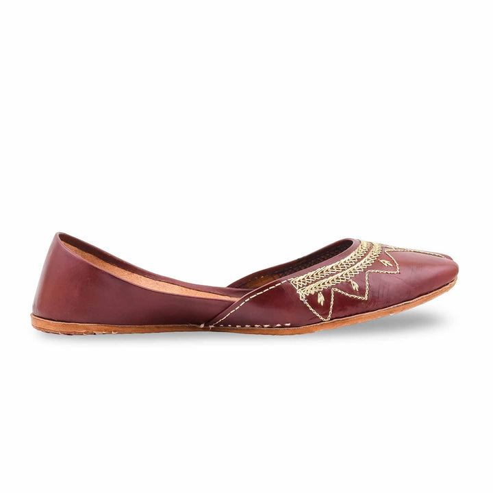 Coffee Leather Khussa For Women EC8880