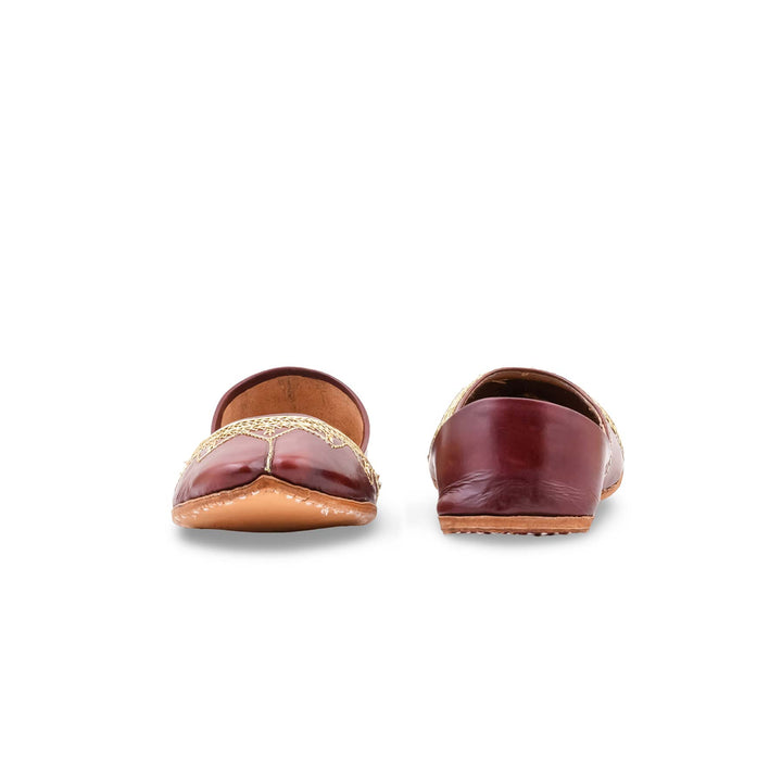 Coffee Leather Khussa For Women EC8880