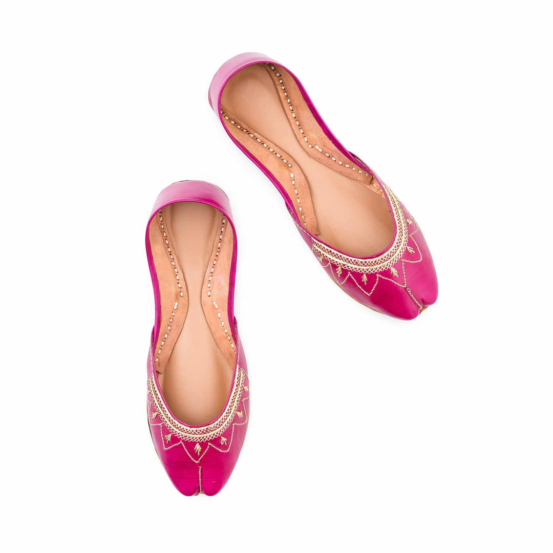 Pink Leather Khussa For Women EC8880