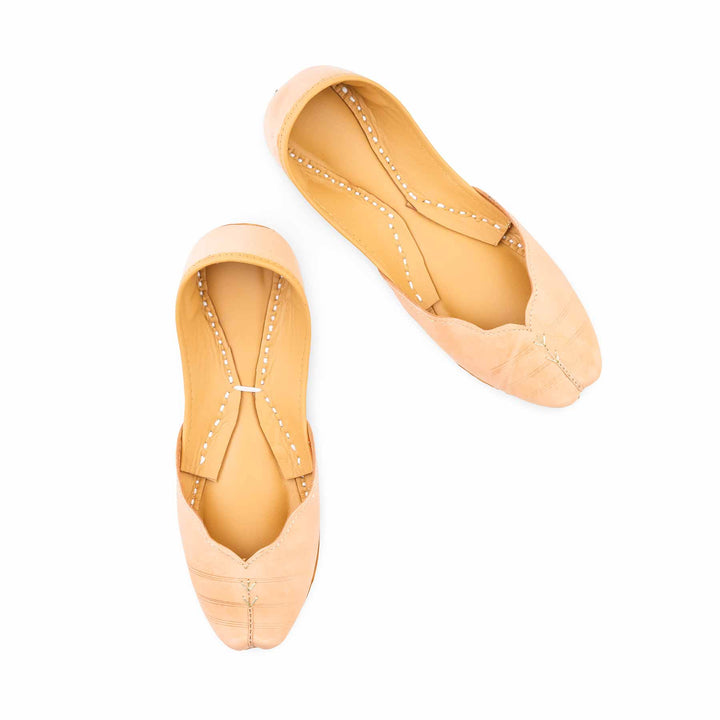 Fawn Leather Khussa For Women EC8882