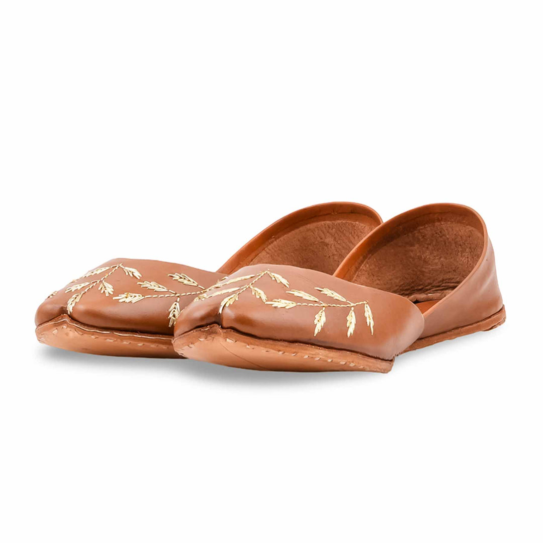 Brown Leather Khussa For Women EC8889