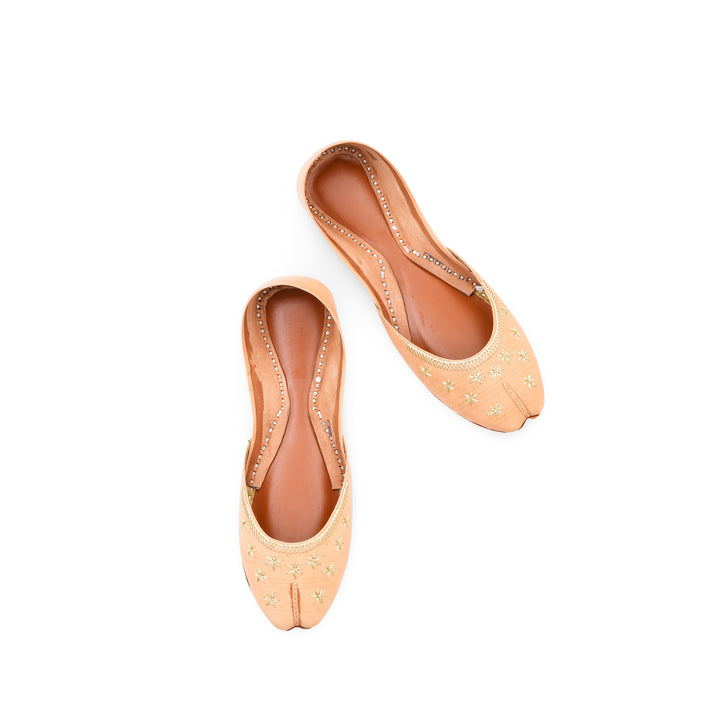 Fawn Leather Khussa For Women EC8890
