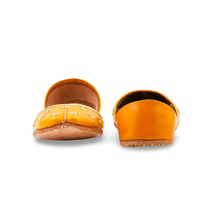 Yellow Leather Khussa For Women EC8890