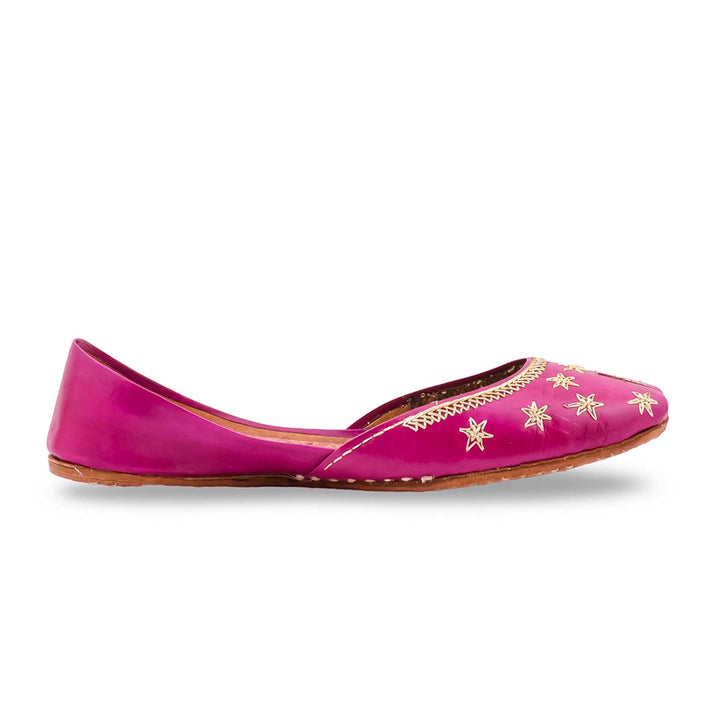 Pink Leather Khussa For Women EC8890