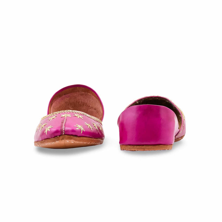 Pink Leather Khussa For Women EC8890