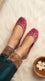 Pink Leather Khussa For Women EC8890