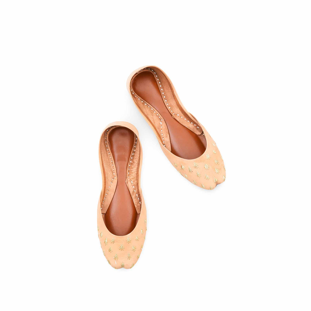 Fawn Leather Khussa For Women EC8891