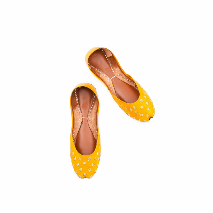 Yellow Leather Khussa For Women EC8891
