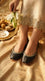 Black Leather Khussa For Women EC8892
