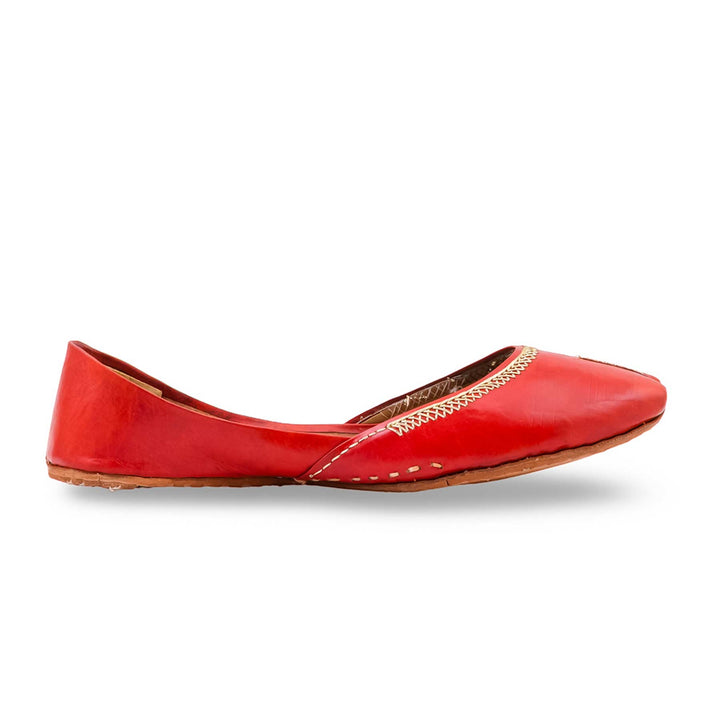 Red Leather Khussa For Women EC8892