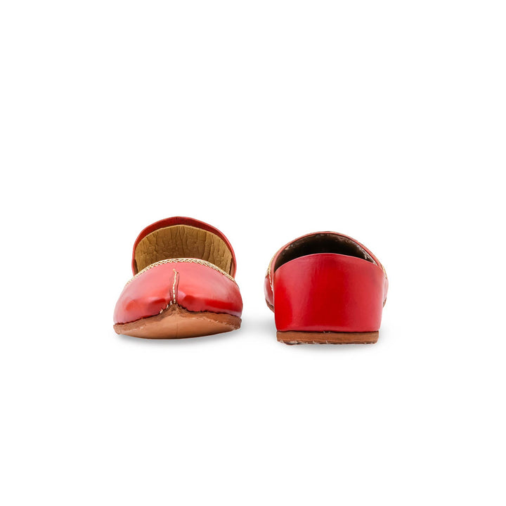 Red Leather Khussa For Women EC8892