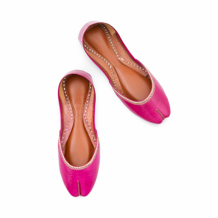 Pink Leather Khussa For Women EC8892
