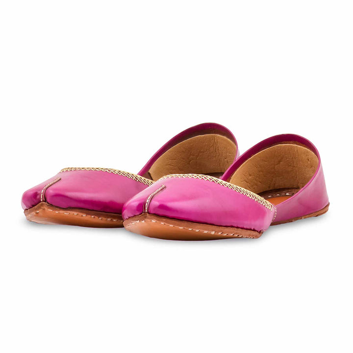 Pink Leather Khussa For Women EC8892