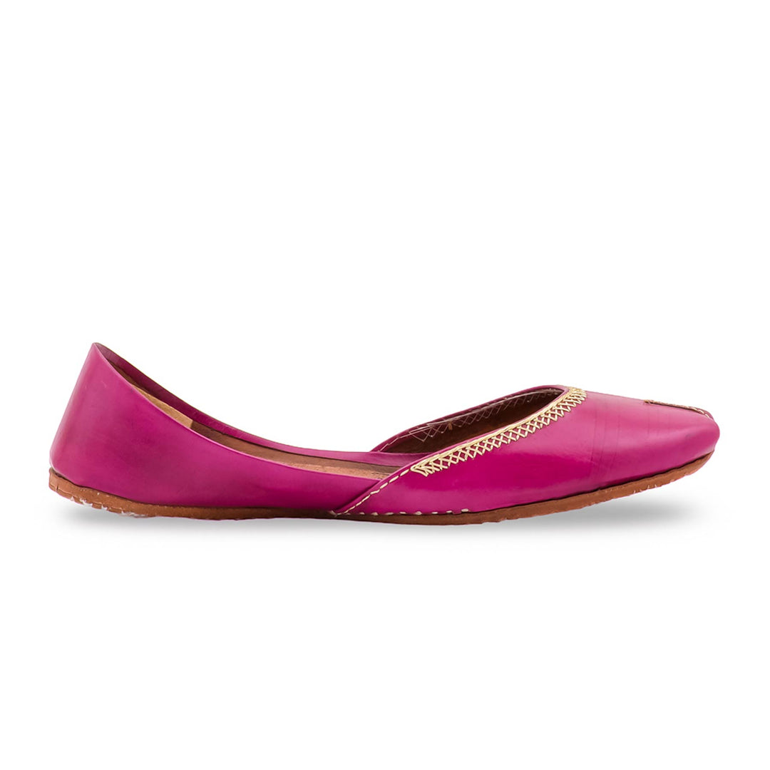 Pink Leather Khussa For Women EC8892
