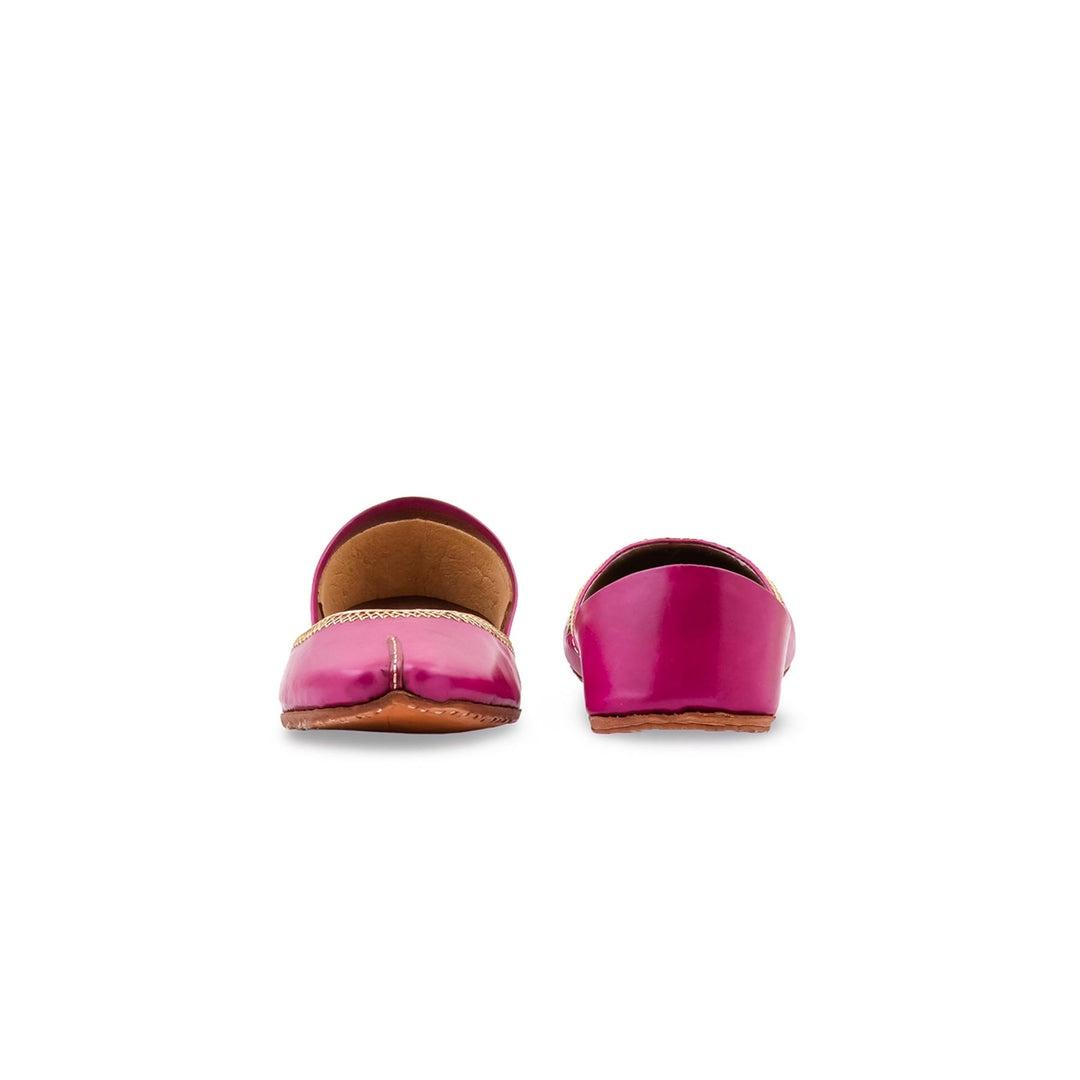 Pink Leather Khussa For Women EC8892