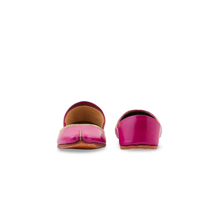 Pink Leather Khussa For Women EC8892