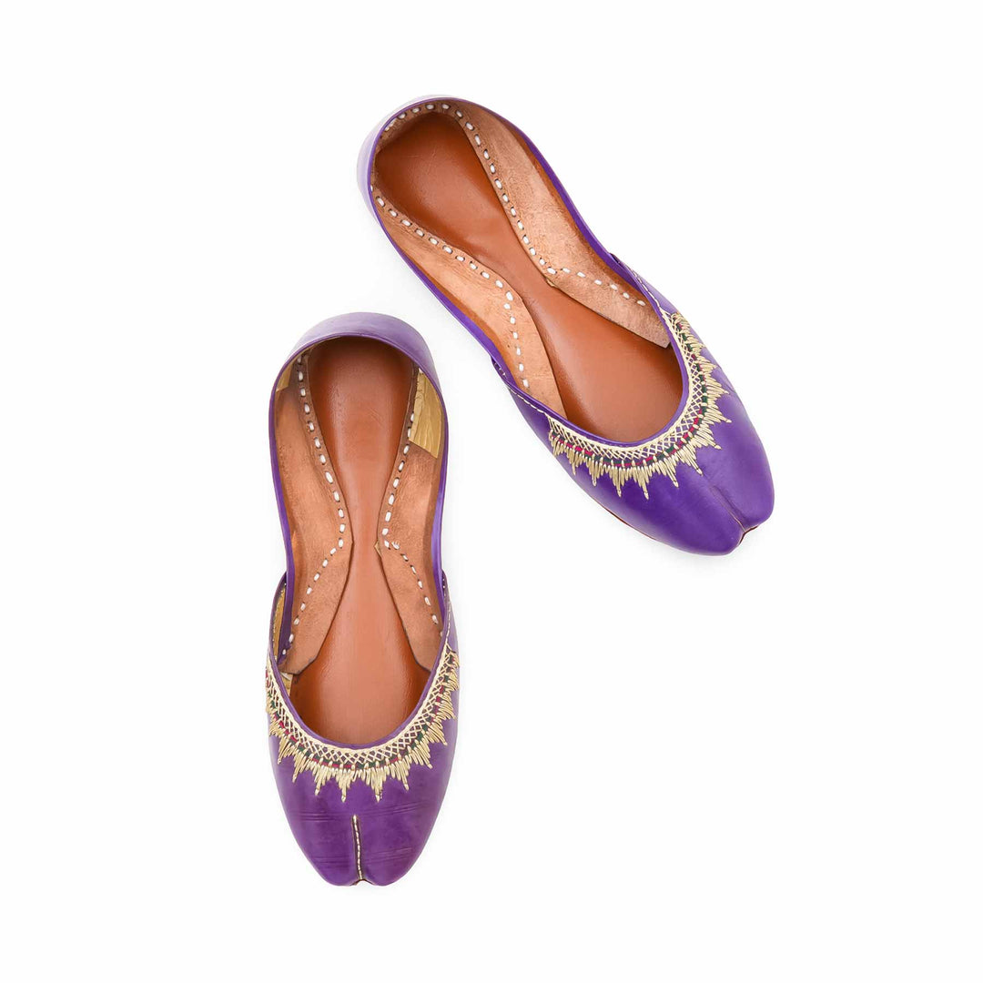 Blue Leather Khussa For Women EC8893