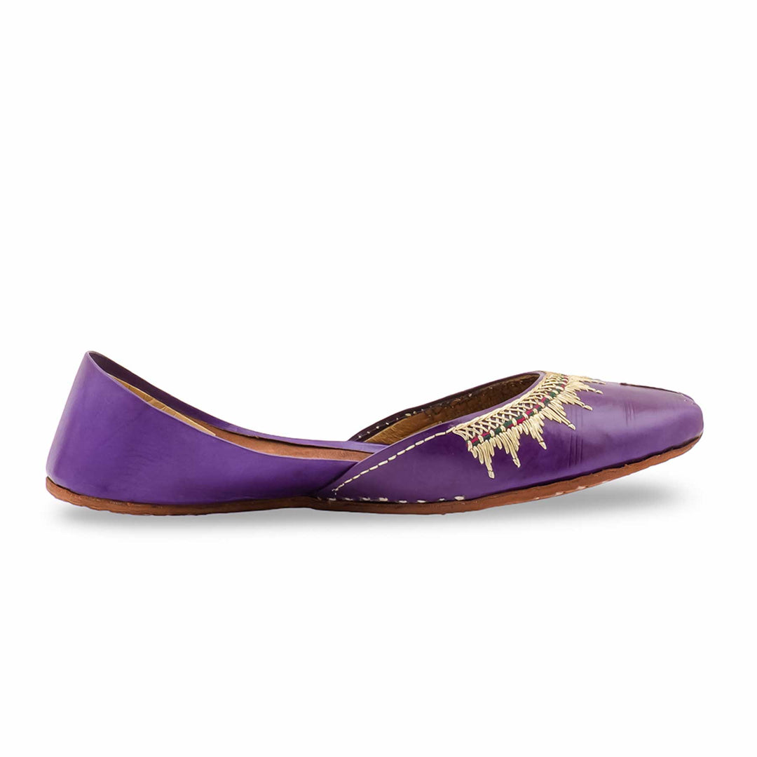 Blue Leather Khussa For Women EC8893
