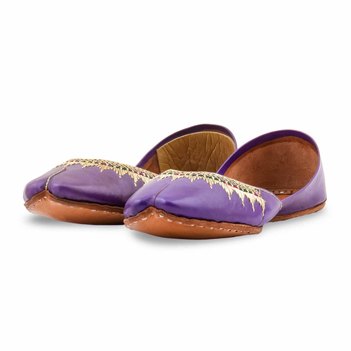 Blue Leather Khussa For Women EC8893