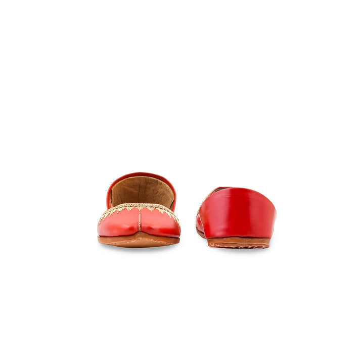 Red Leather Khussa For Women EC8893