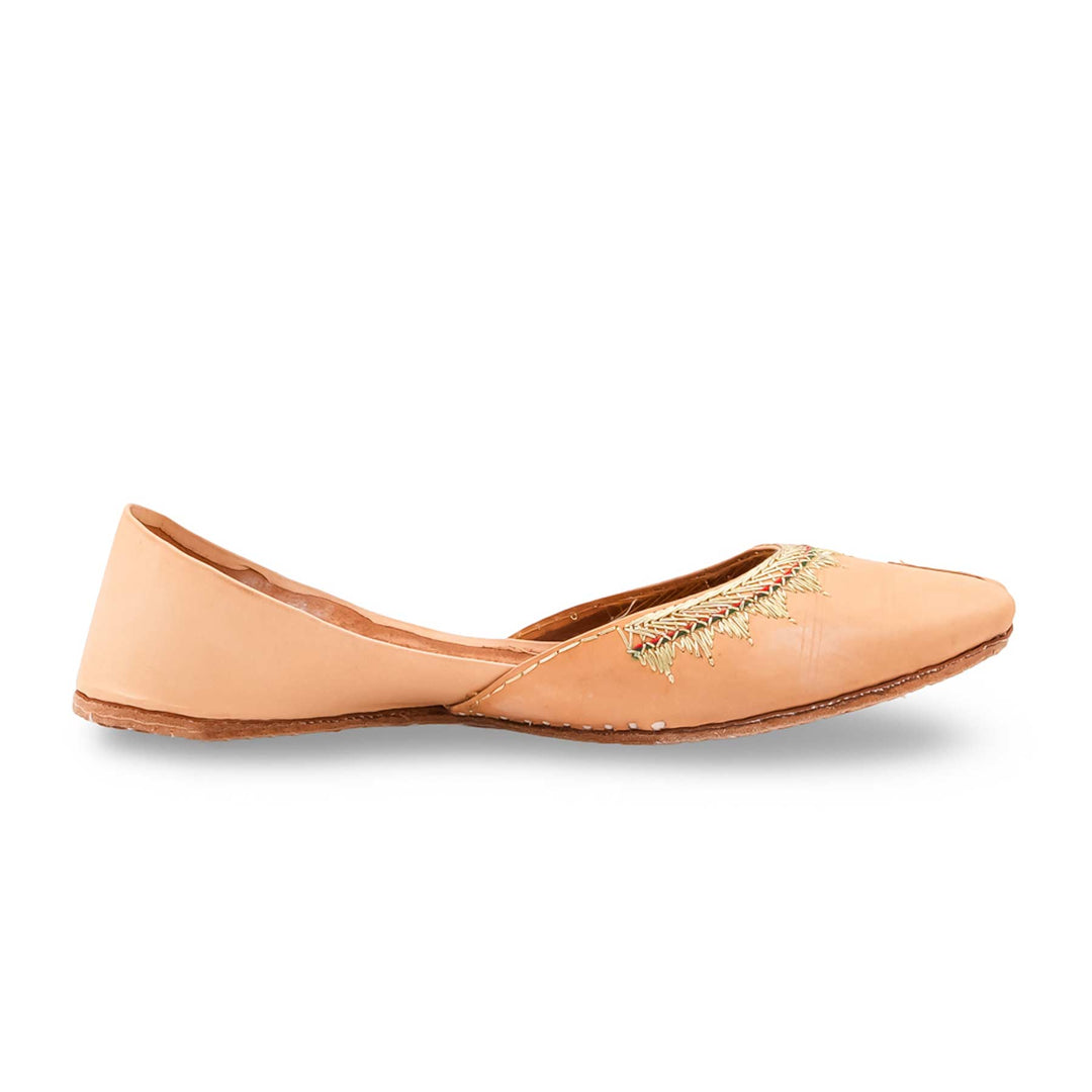 Fawn Leather Khussa For Women EC8893
