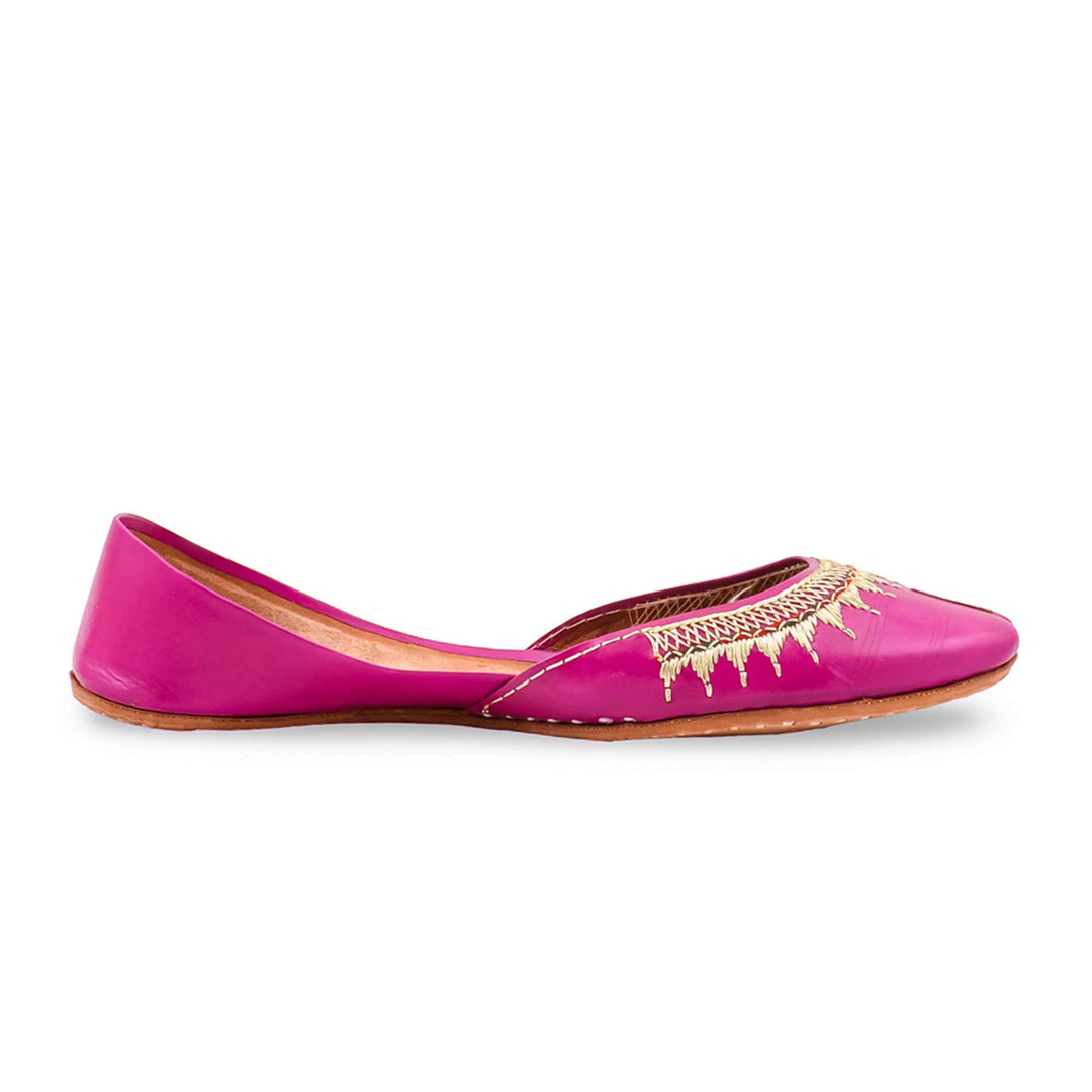 Pink Leather Khussa For Women EC8893